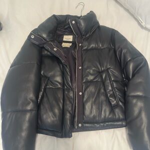 Abercrombie Vegan Leather Puffer Jacket